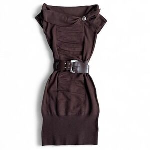 DOTS‎ Y2K Cozy Brown Knit Dress - Size Small ✨